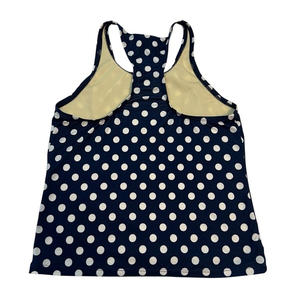 Lands’ End Girls Swim Set Top Sz 10 Bottoms Sz 8 Navy White Polka Dot Tankini - Picture 5 of 8